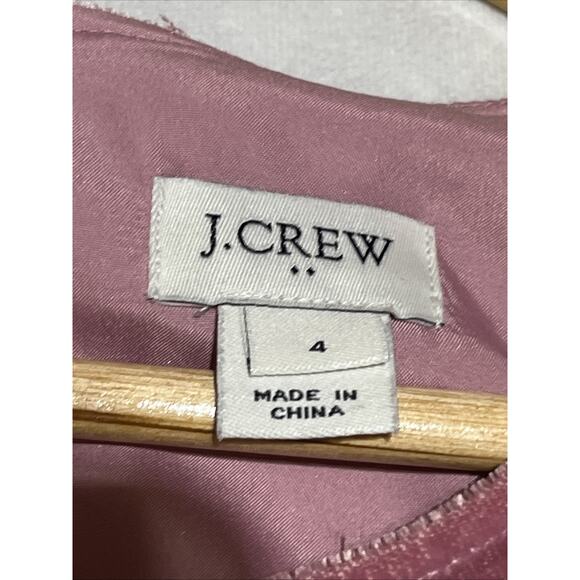 J Crew Velvet Tulip Hem Dress Size 4 Guava Berry - Runs Large - Picture 11 of 14